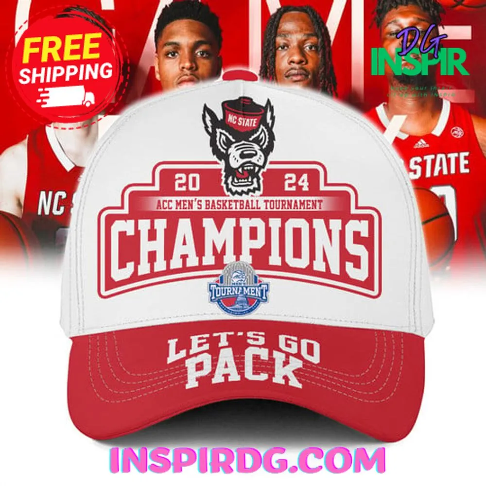 -State Wolfpack 2024 Champions ACC Men’s Basketball White Cap