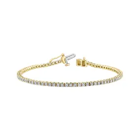 10K Yellow, White or Rose Gold (2.00ct) Diamond Tennis Bracelet