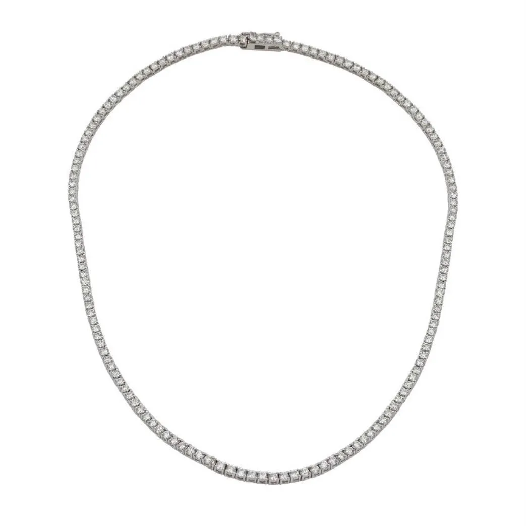 14KT Gold 4ct Diamond Perfect Tennis Necklace