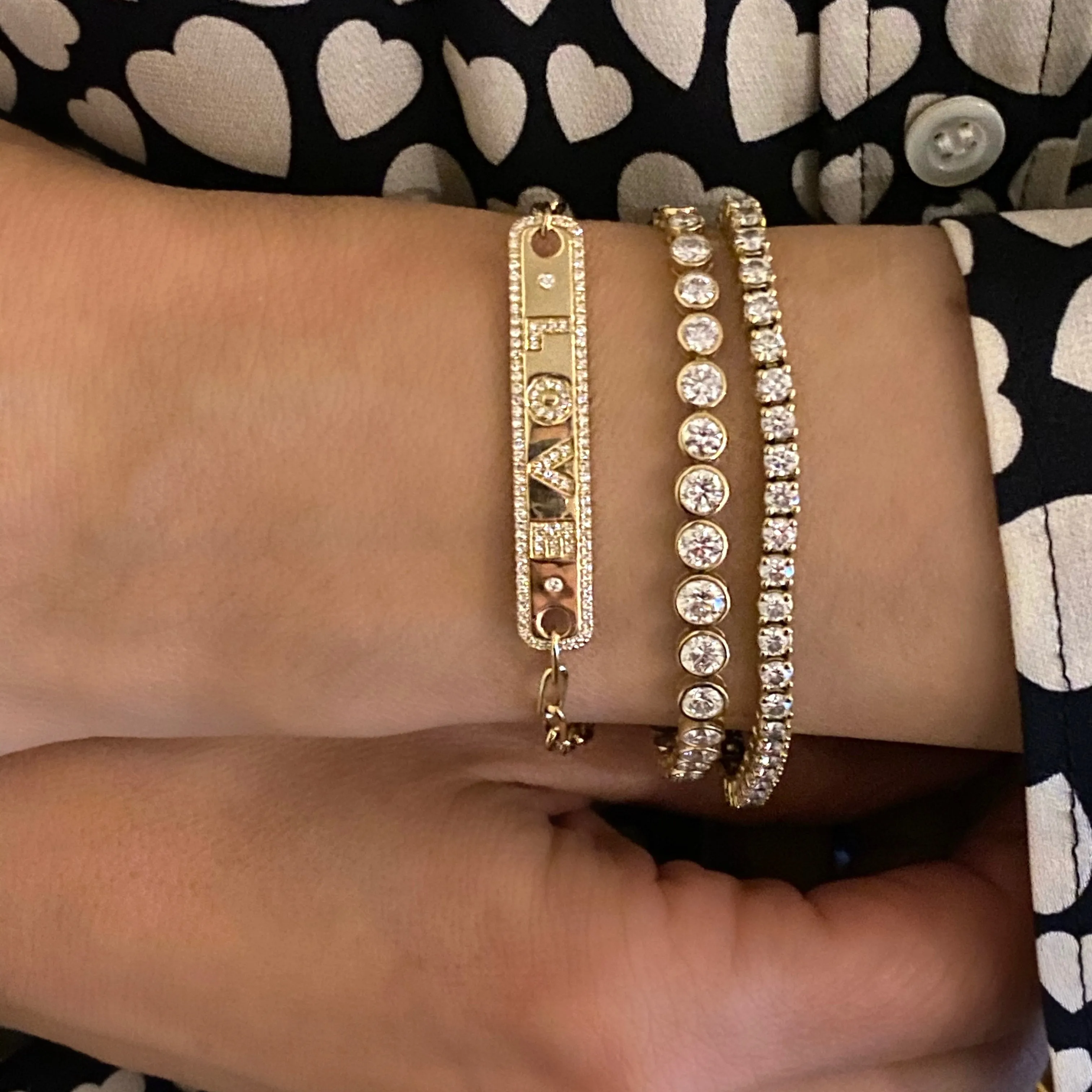 14KT Gold Diamond Luxe Nova Slider Tennis Bracelet