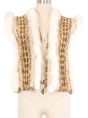 1960s Fur Trimmed Woven Vest