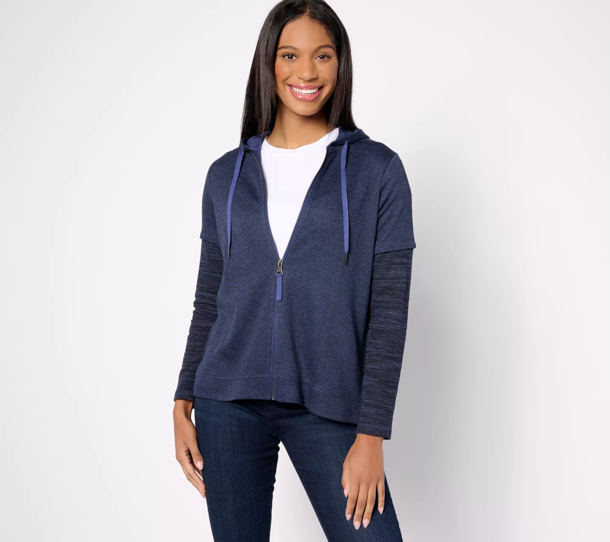 "As Is" LOGO Lounge by Lori Goldstein Heathered Knit Hoodie