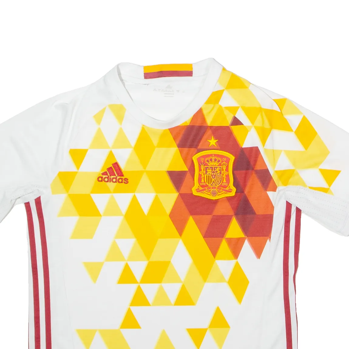 ADIDAS 2016 Spain Away Boys Football Shirt Jersey White Crew Neck 13-14Y