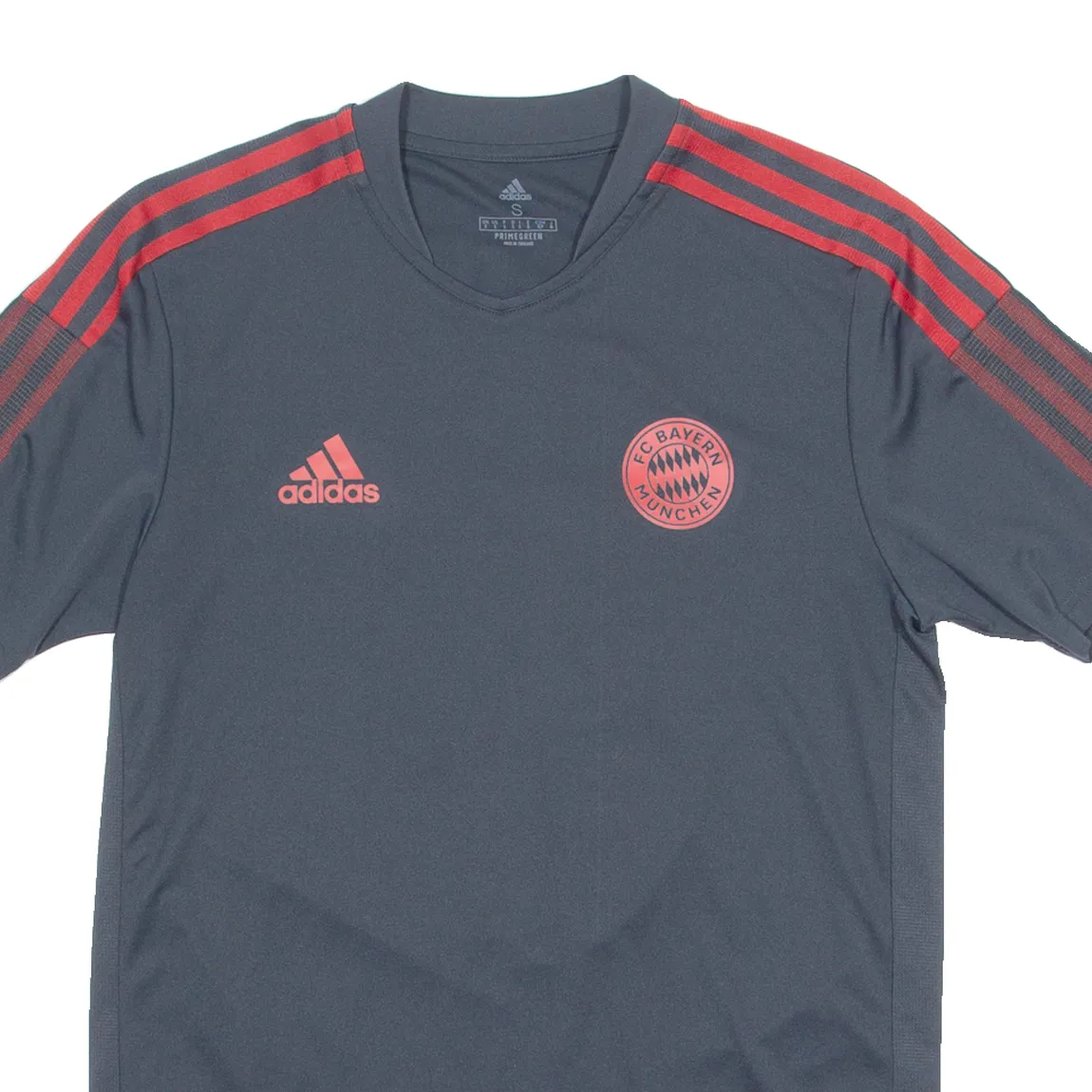 ADIDAS FC BAYERN MUNICH Mens Football Shirt Jersey Grey Crew Neck S