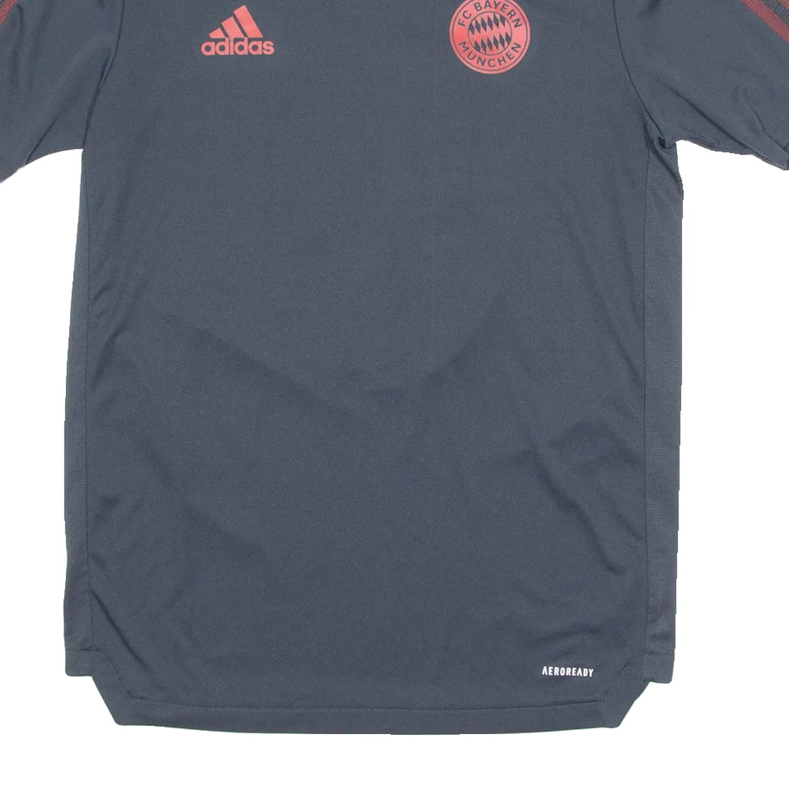 ADIDAS FC BAYERN MUNICH Mens Football Shirt Jersey Grey Crew Neck S