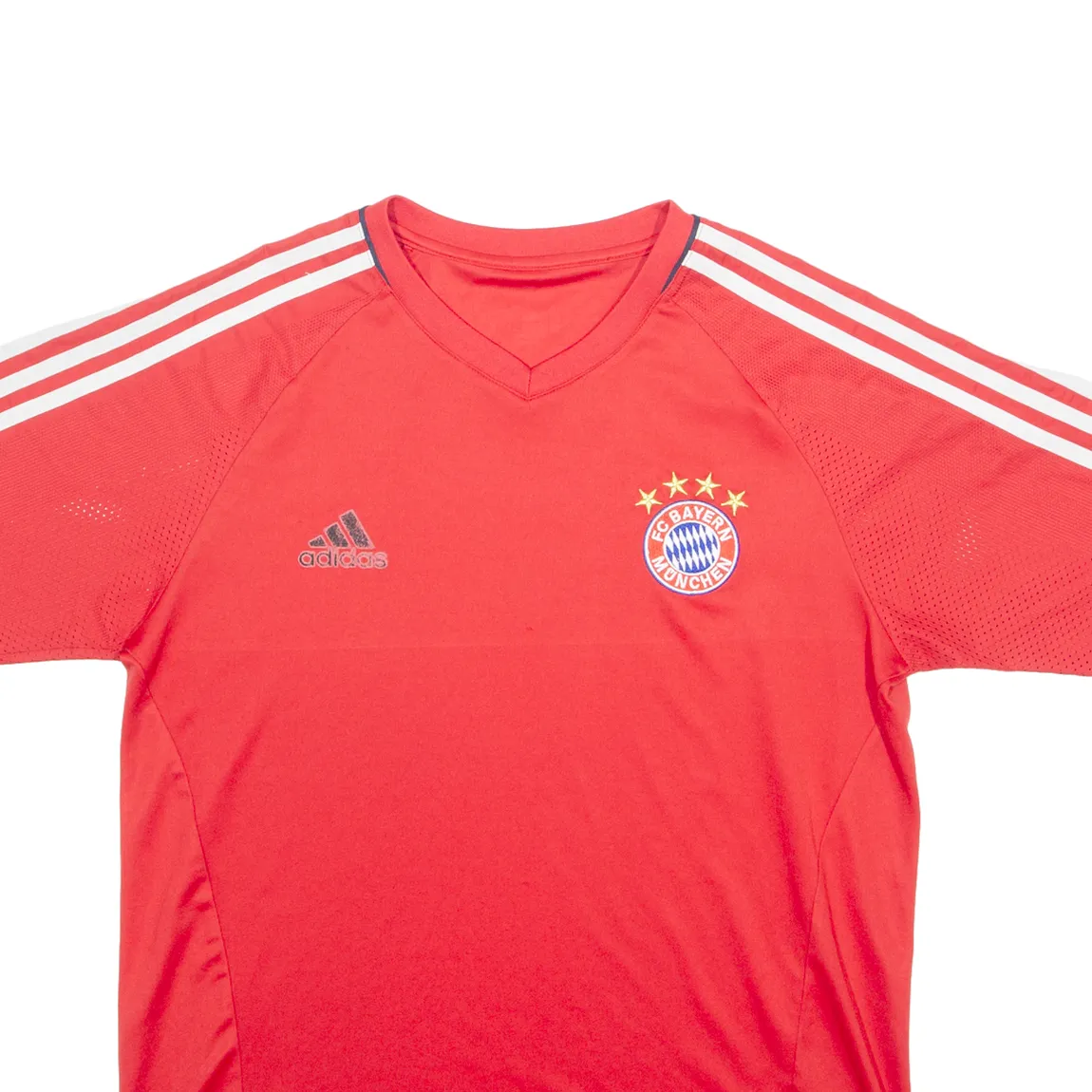 ADIDAS FC BAYERN MUNICH Mens Football Shirt Jersey Red V-Neck M