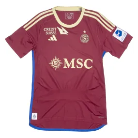 ADIDAS SERVETTE FC Tsunemoto Signed Mens Football Shirt Jersey Maroon S