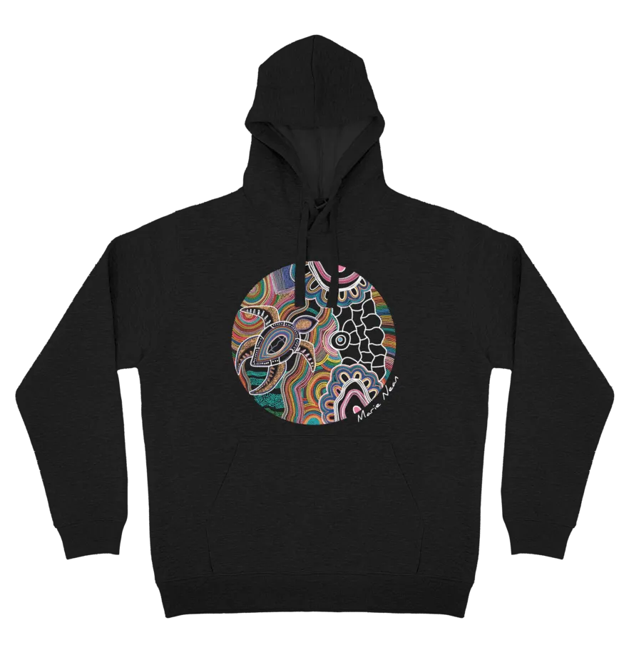 Adults Cozy Hoodie - Gurruu Gali Waraba (Deep Water Turtle) By Marie Nean