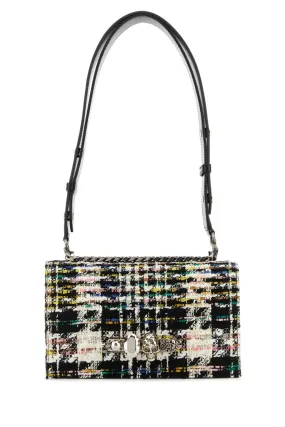 Alexander Mcqueen Multicolor Tweed Skull Shoulder Bag