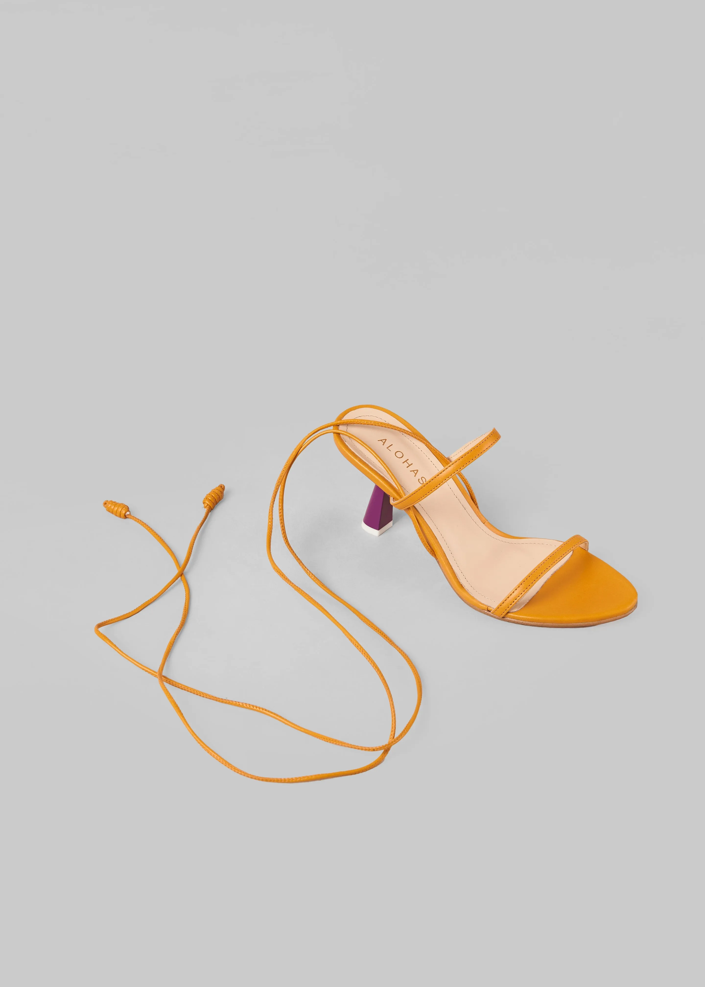 Alohas Kendra Leather Sandals - Bicolor Yellow Purple