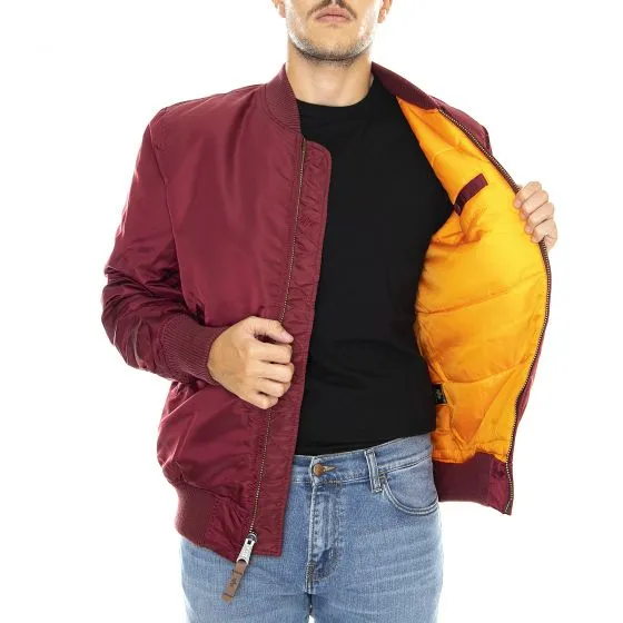 Alpha Industries Mens Ma-1 Vf 59 Burgundy Jacket 