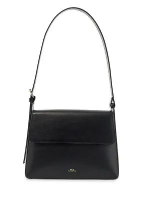 A.P.C. Minimalist Black Leather Women's Bag With Shoulder Strap And Flap Closure