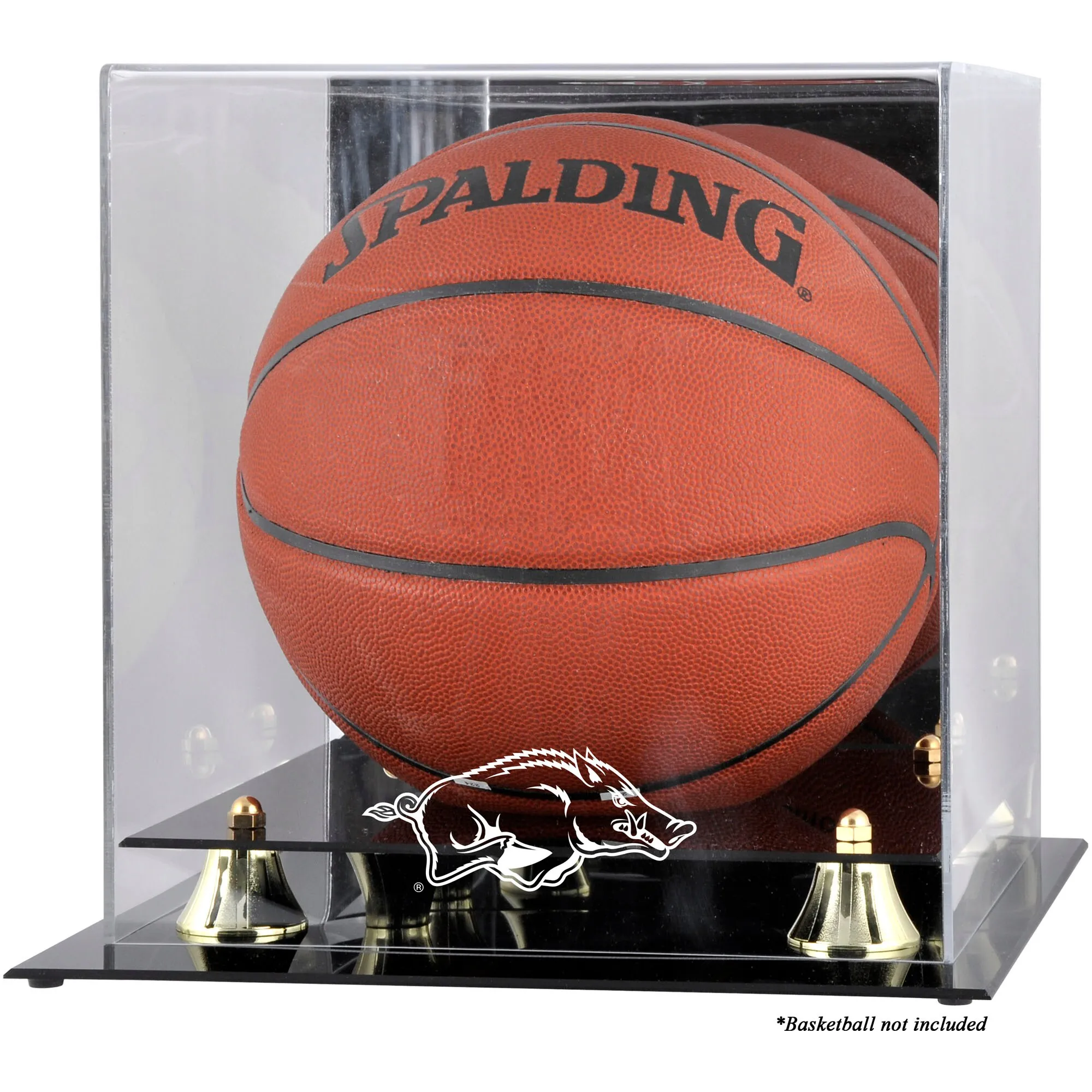 Arkansas Razorbacks Golden Classic Basketball Display Case with Mirror Back