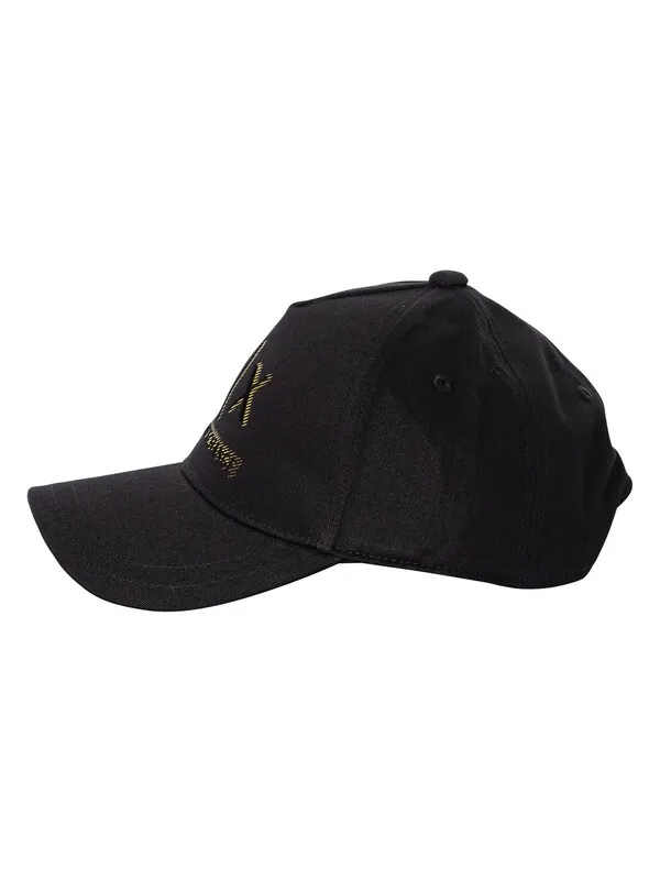 Armani Exchange Logo Baseball Cap - Black/Gold