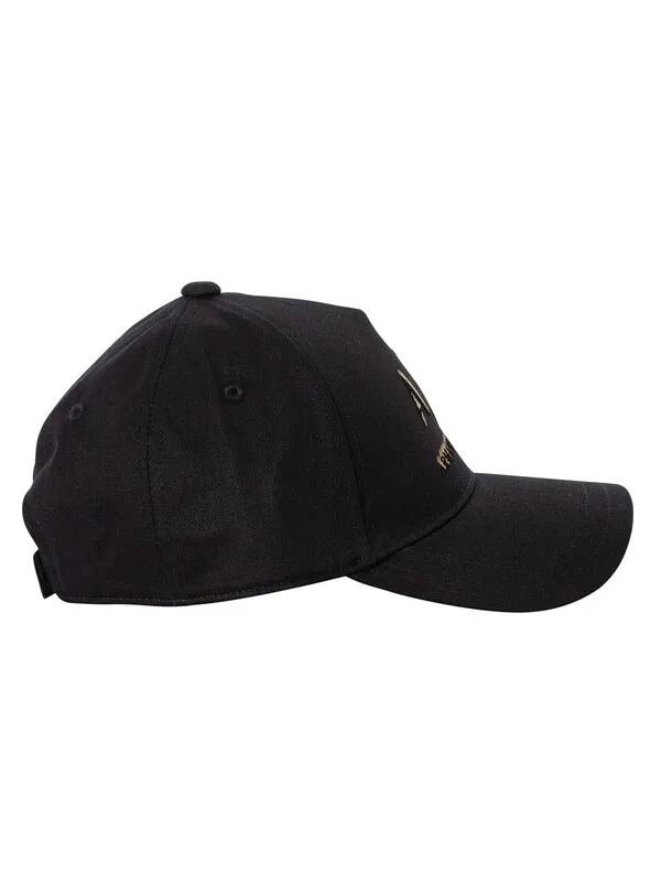 Armani Exchange Logo Baseball Cap - Black/Gold