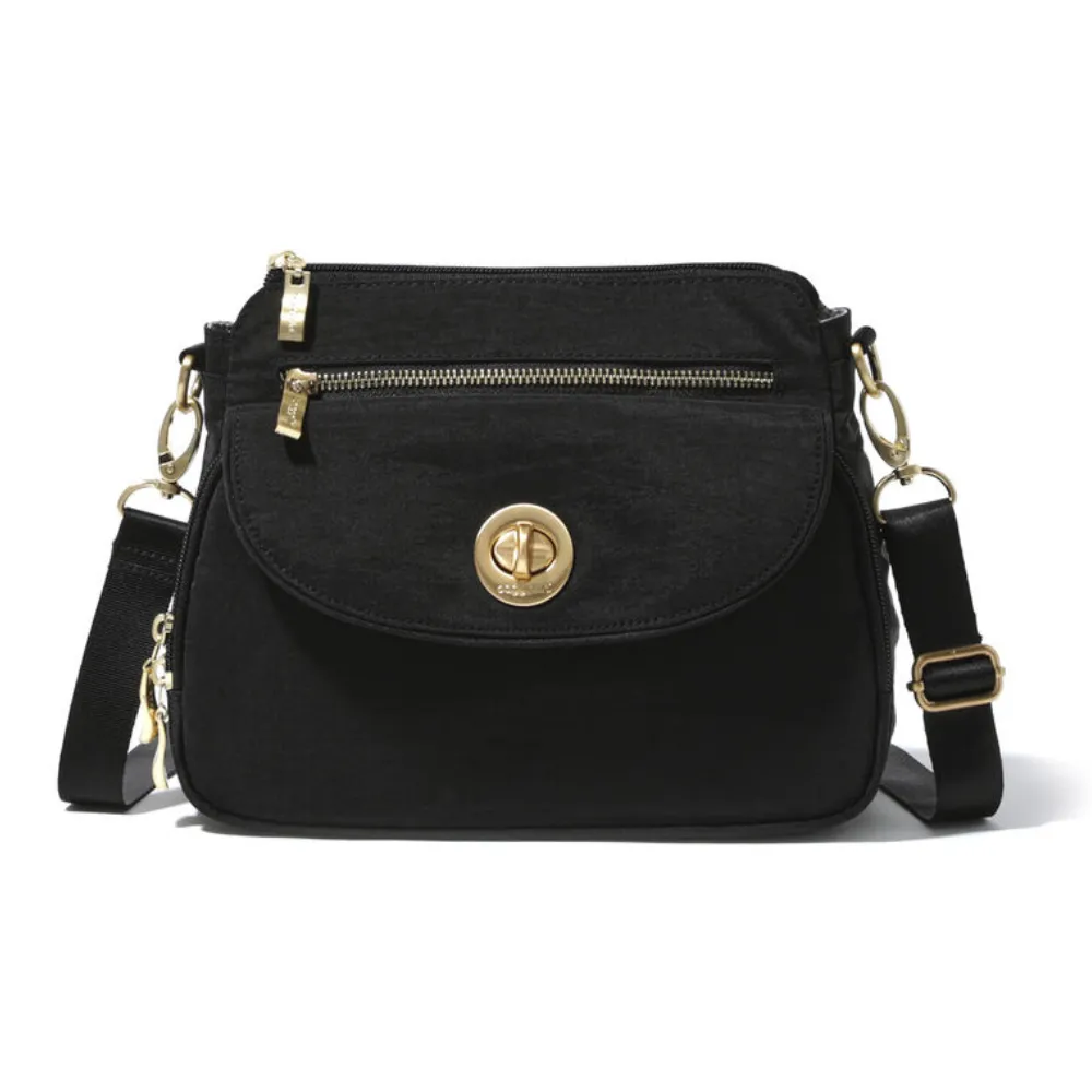 Baggallini Calais Black W/Gold Hardware Crossbody Bag (Women's)