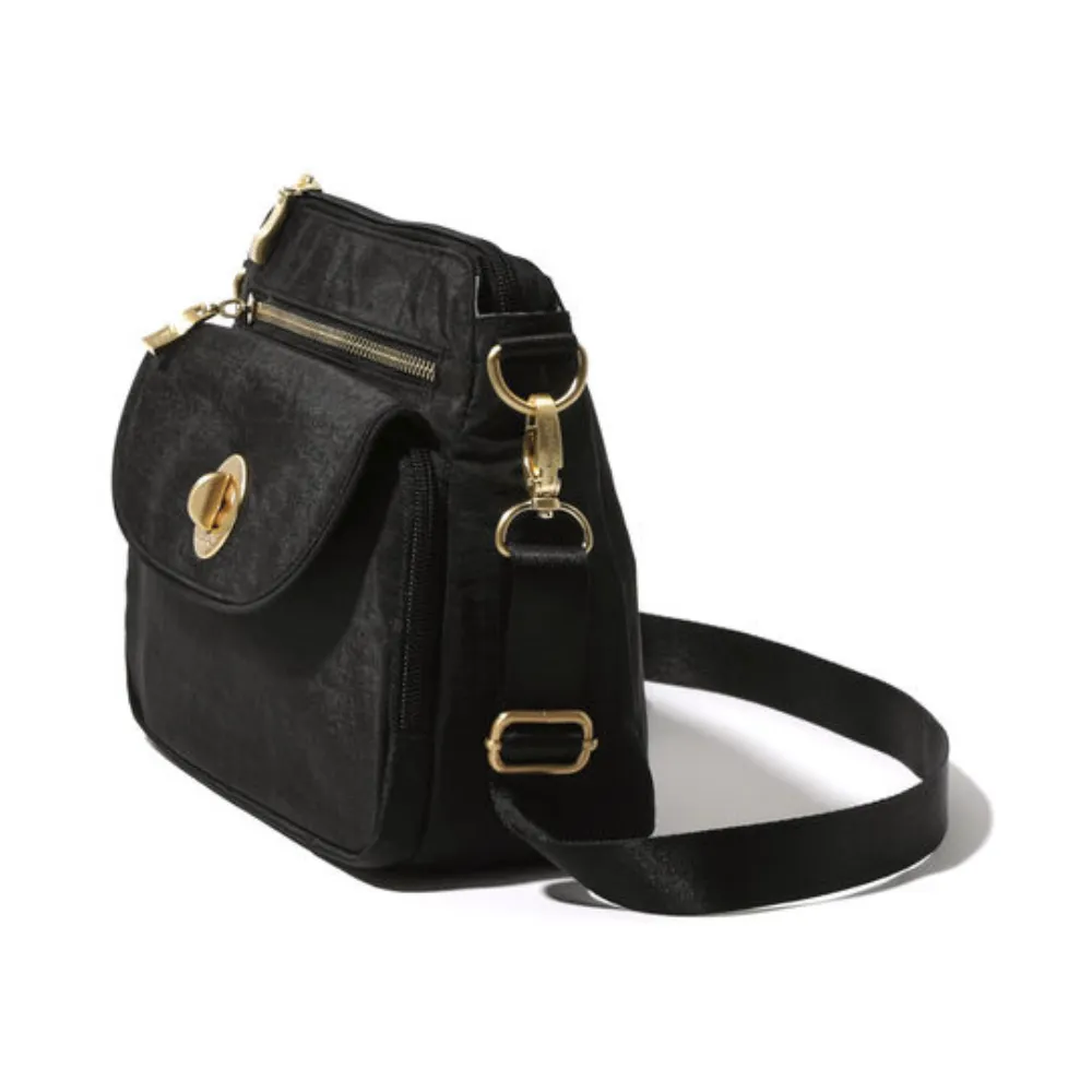 Baggallini Calais Black W/Gold Hardware Crossbody Bag (Women's)