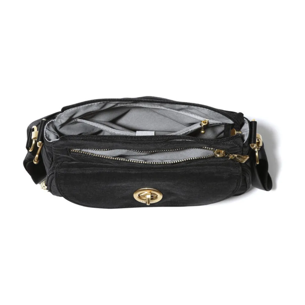 Baggallini Calais Black W/Gold Hardware Crossbody Bag (Women's)