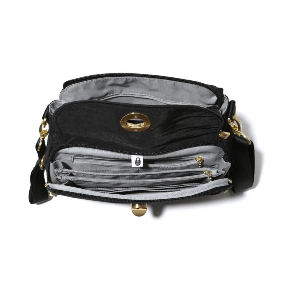 Baggallini Calais Black W/Gold Hardware Crossbody Bag (Women's)