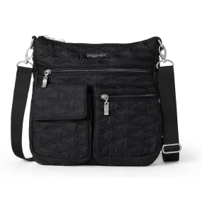 Baggallini Modern Everywhere Black Quilt Slim Crossbody Bag (Women's)