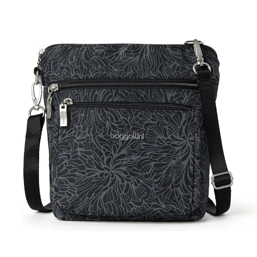 Baggallini Modern Pocket Midnight Blossom Print Crossbody Bag (Women's)