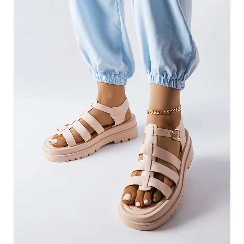 Beige sandals with tract soles from Saidi