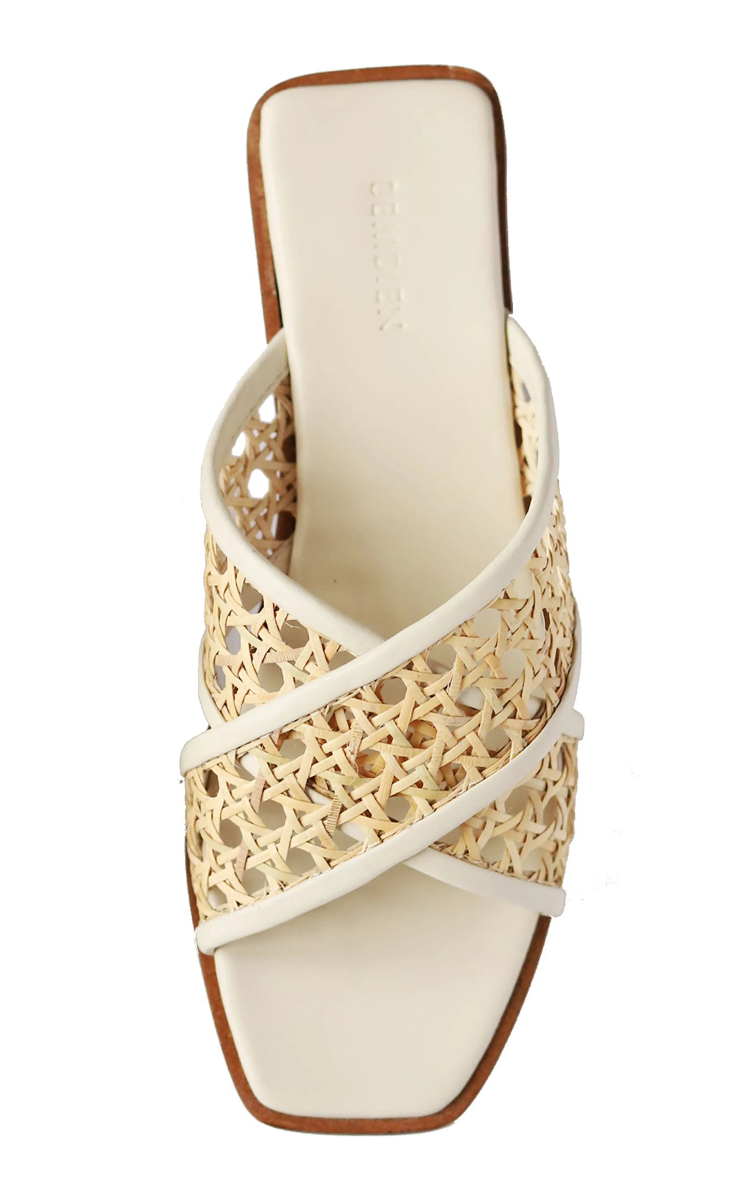 Bembien Roma Leather-Trimmed Woven Rattan Sandals