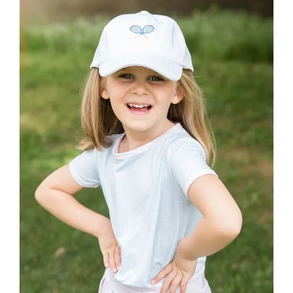 Bits & Bows Tennis Bow Baseball Hat, Winnie White