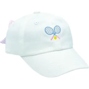 Bits & Bows Tennis Bow Baseball Hat, Winnie White