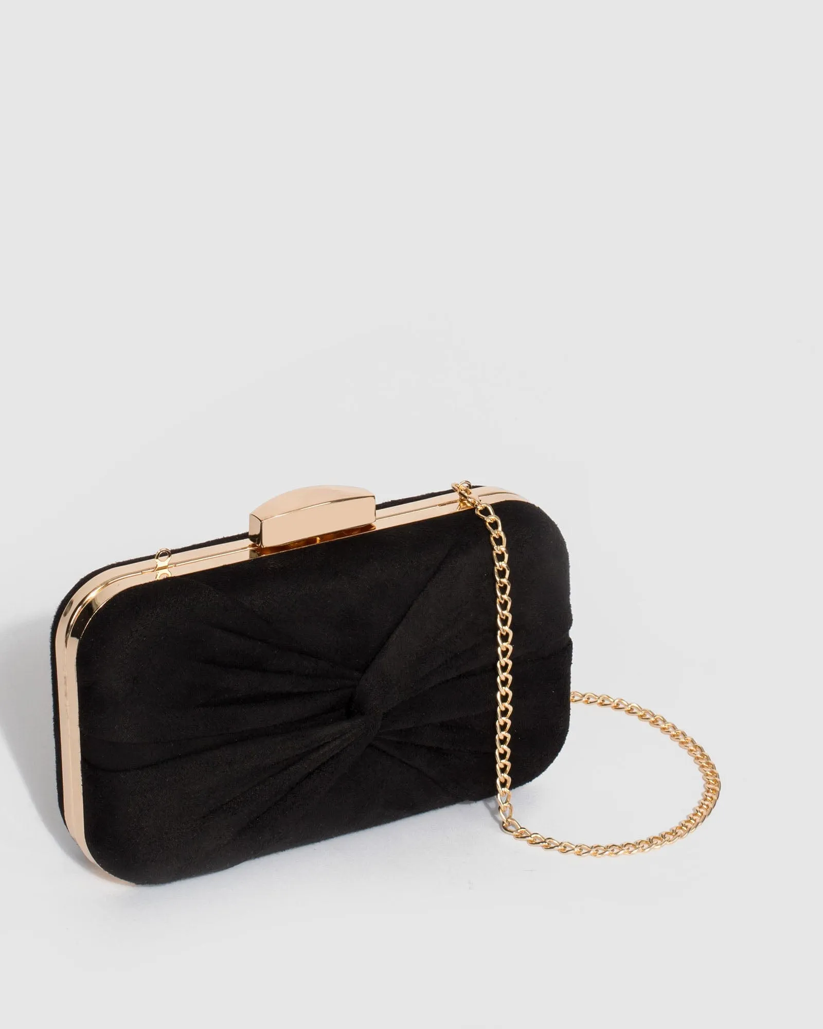 Black Tahlia Twist Clutch Bag