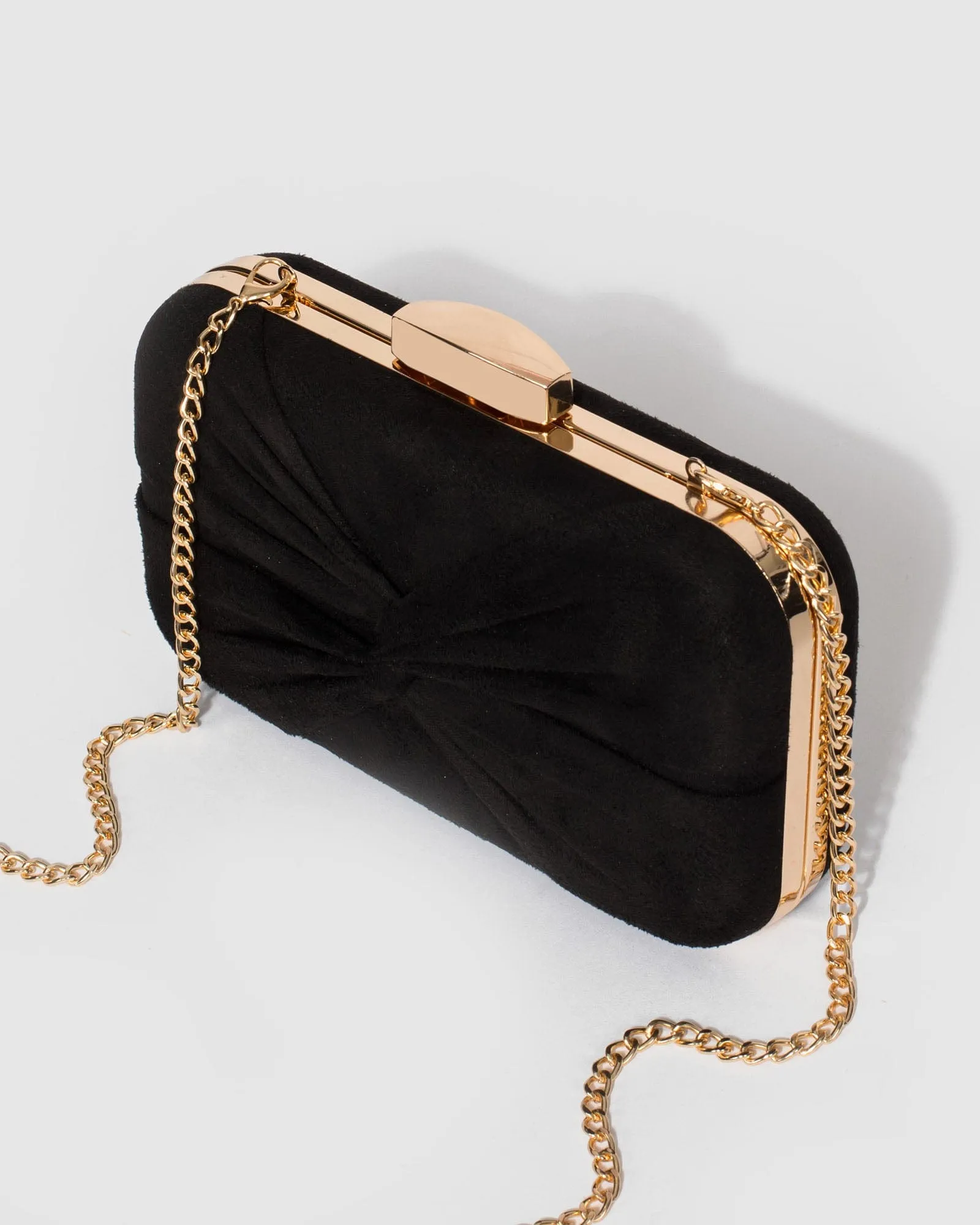 Black Tahlia Twist Clutch Bag