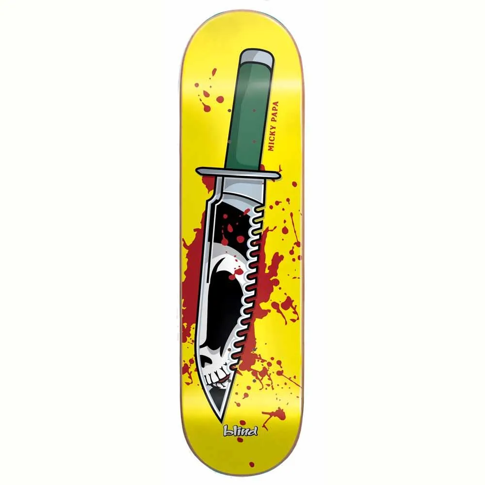 Blind Papa Reaper Knife R7 Skateboard Deck Yellow 8''