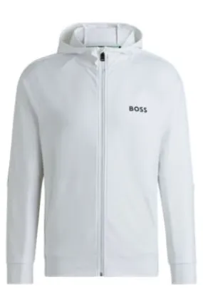 BOSS x MATTEO BERRETTINI Regular-fit zip-up hoodie with signature-stripe artwork