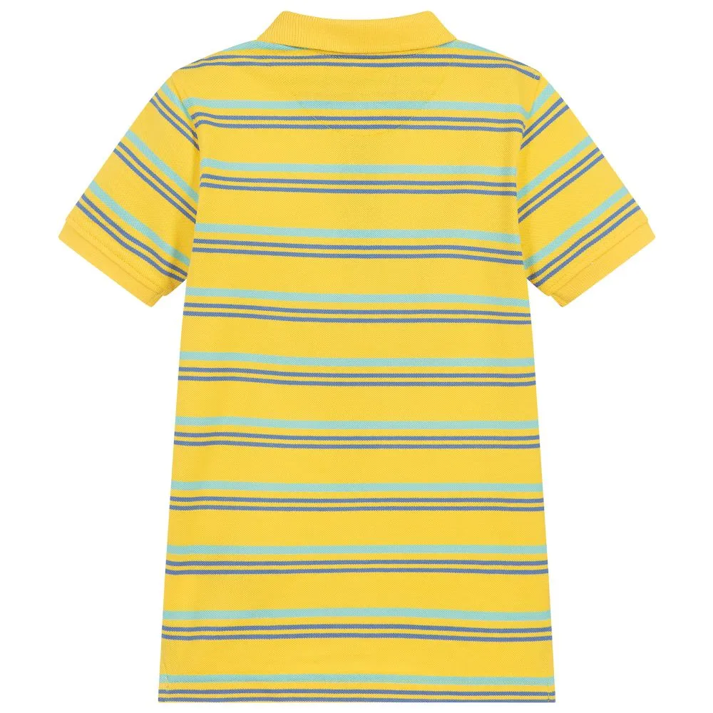 Boys Yellow Cotton Polo Shirt