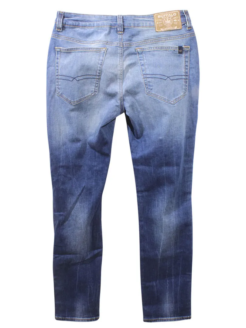 Buffalo By David Bitton Men's Slim Ash Jeans Indigo Crinkled/Softly Sanded 38x30