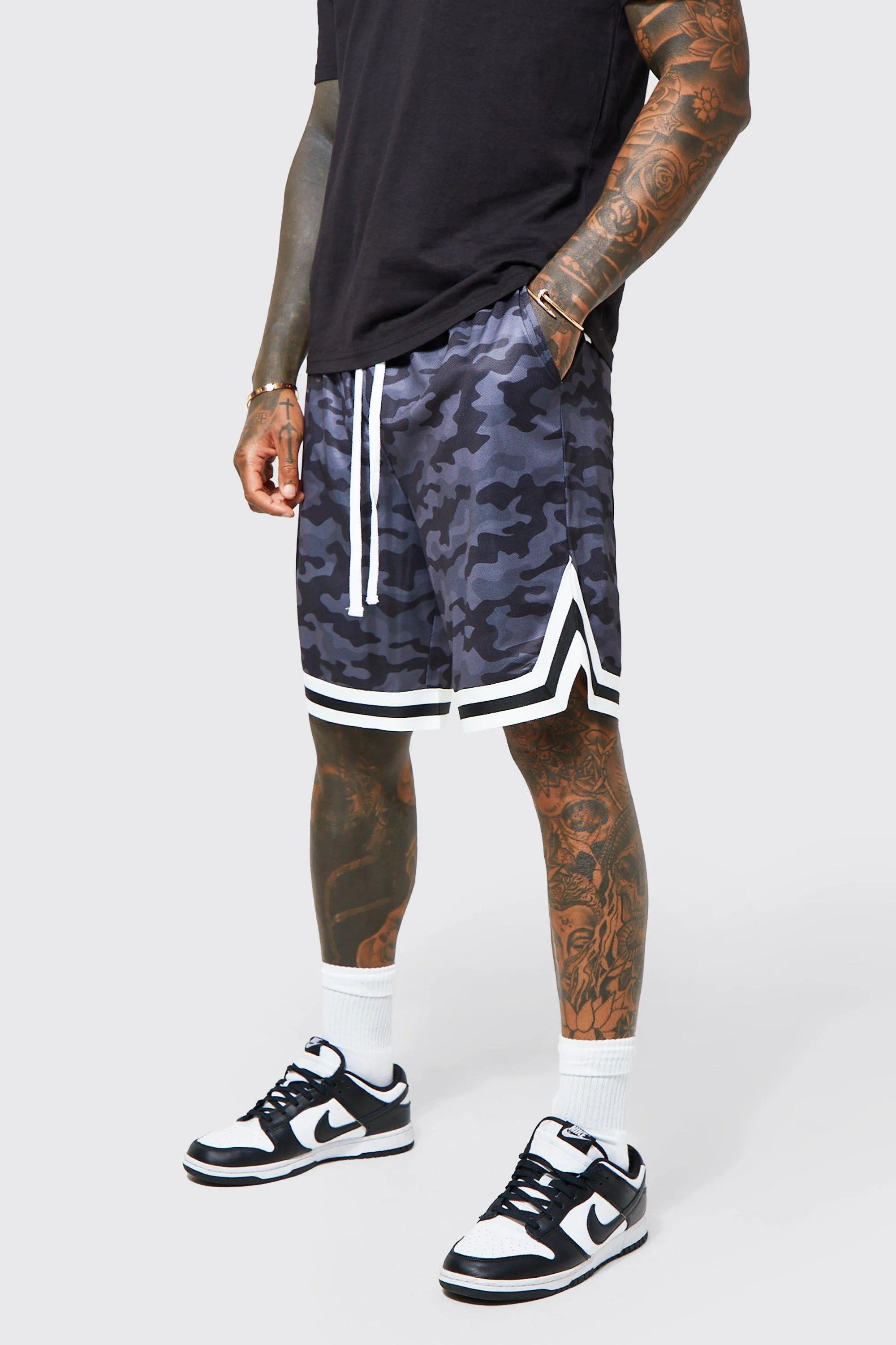 Camo Basketball Short | boohooMAN UK