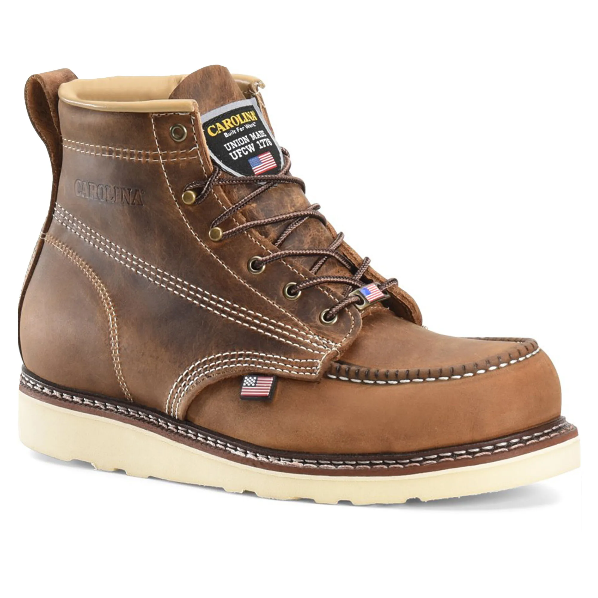 Carolina Men’s 6” Domestic Moc Toe Wedge Work Boot