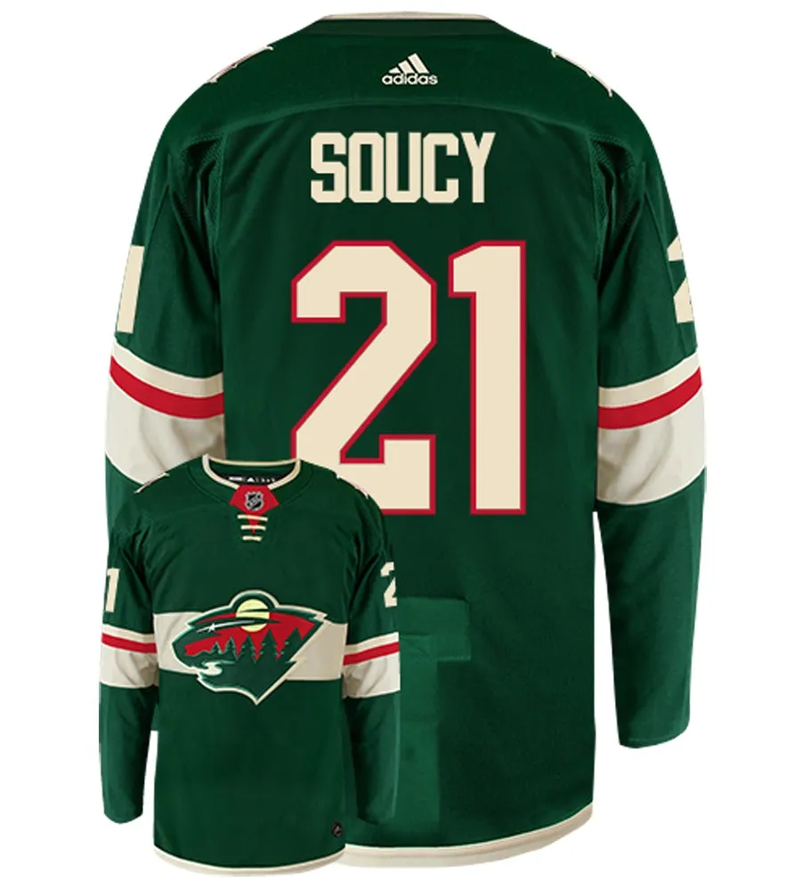 Carson Soucy Minnesota Wild Adidas Authentic Home NHL Hockey Jersey     