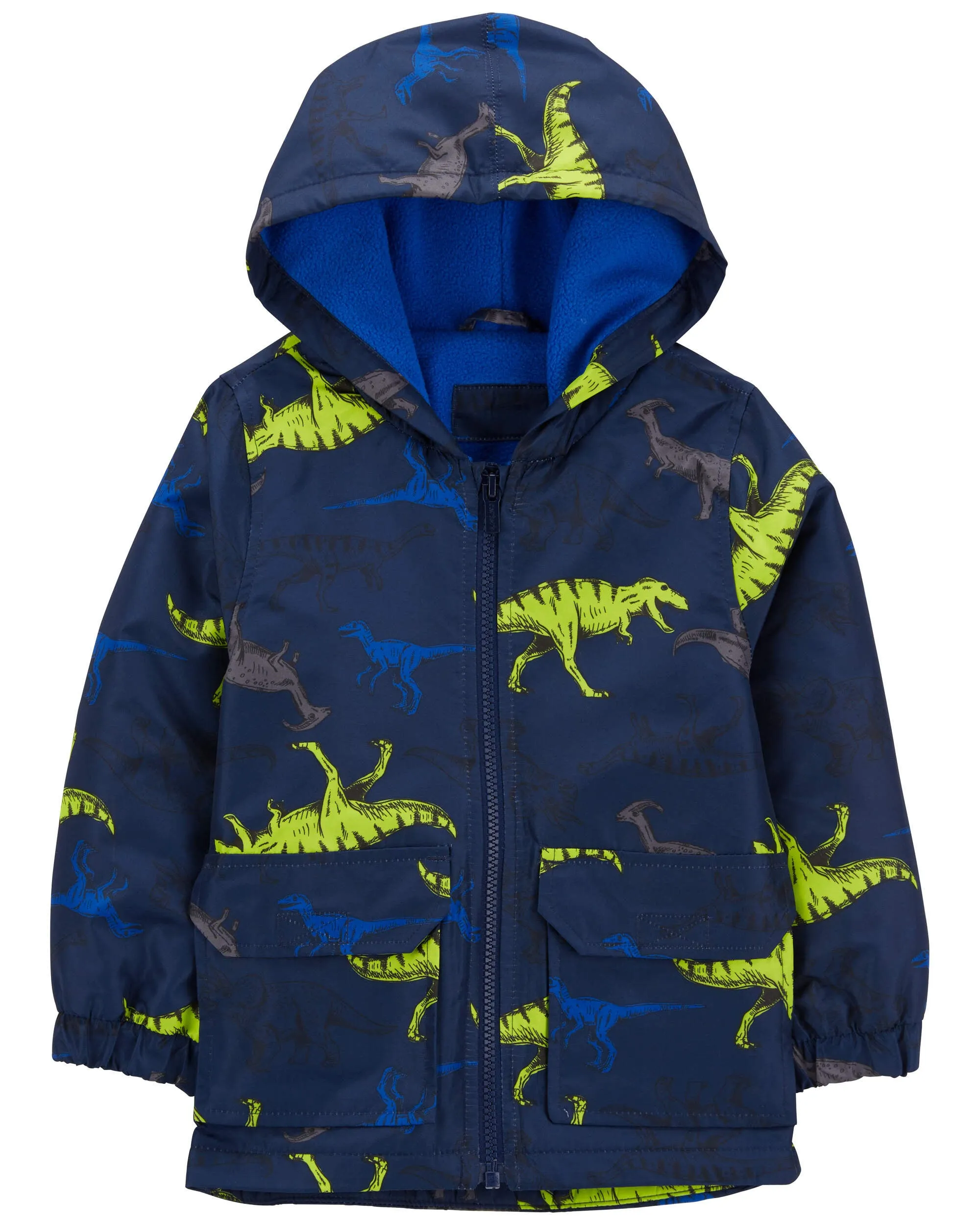 Carters Oshkosh Baby Fleece-Lined Dino Print Rain Jacket