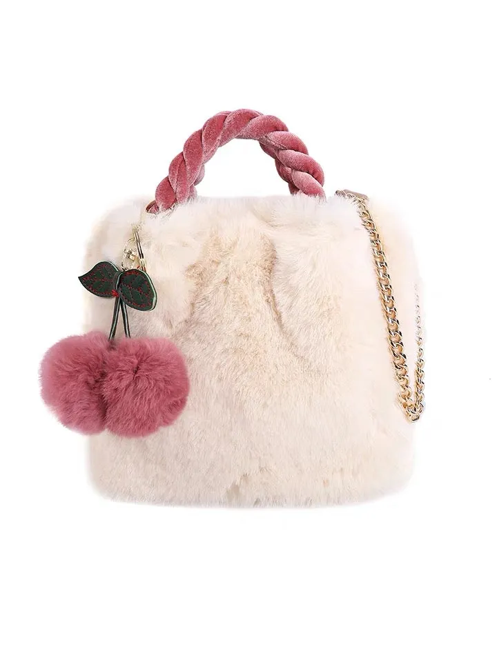 cherry fluffy bag crossbody