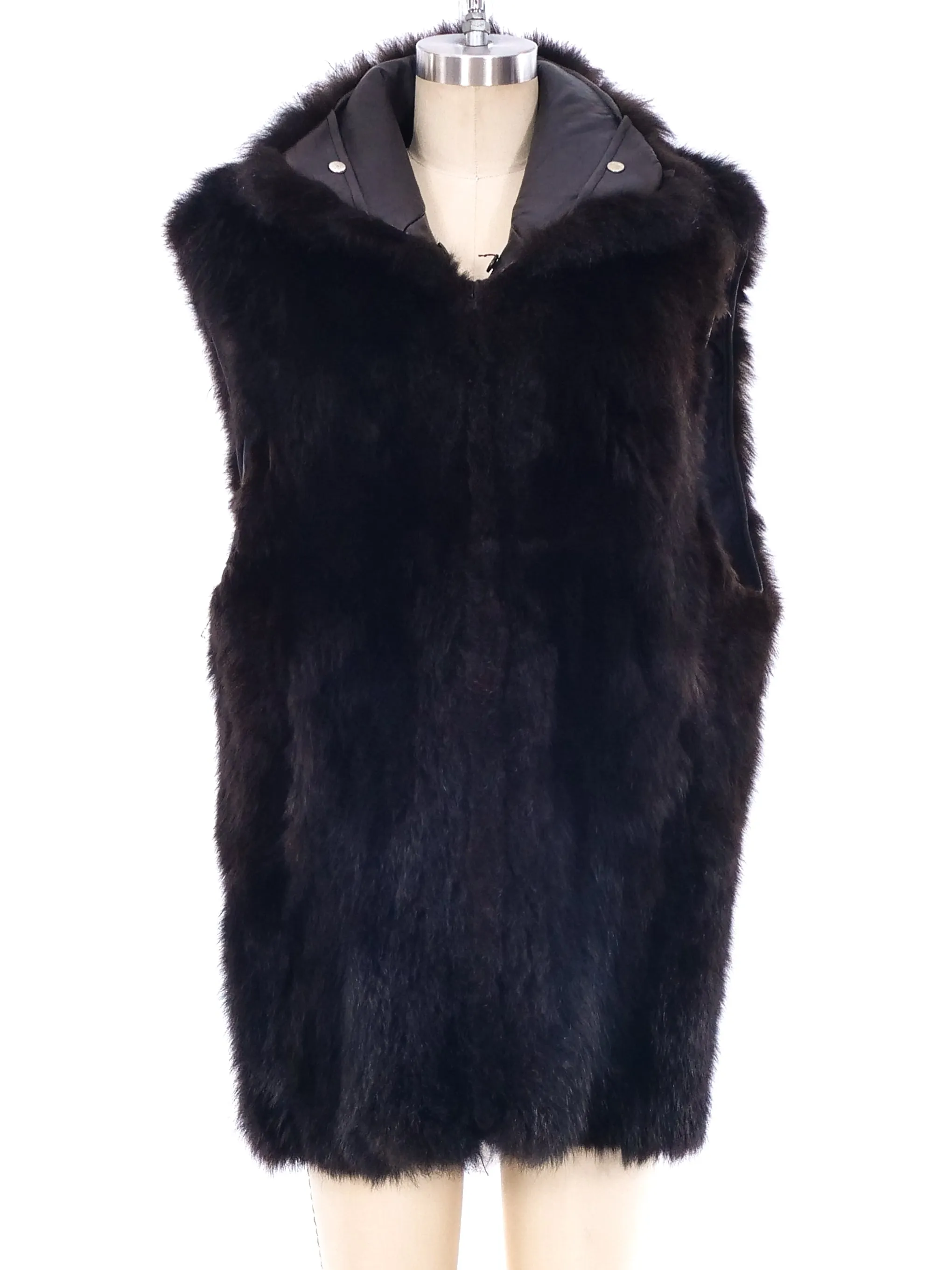 Chocolate Fur Longline Vest