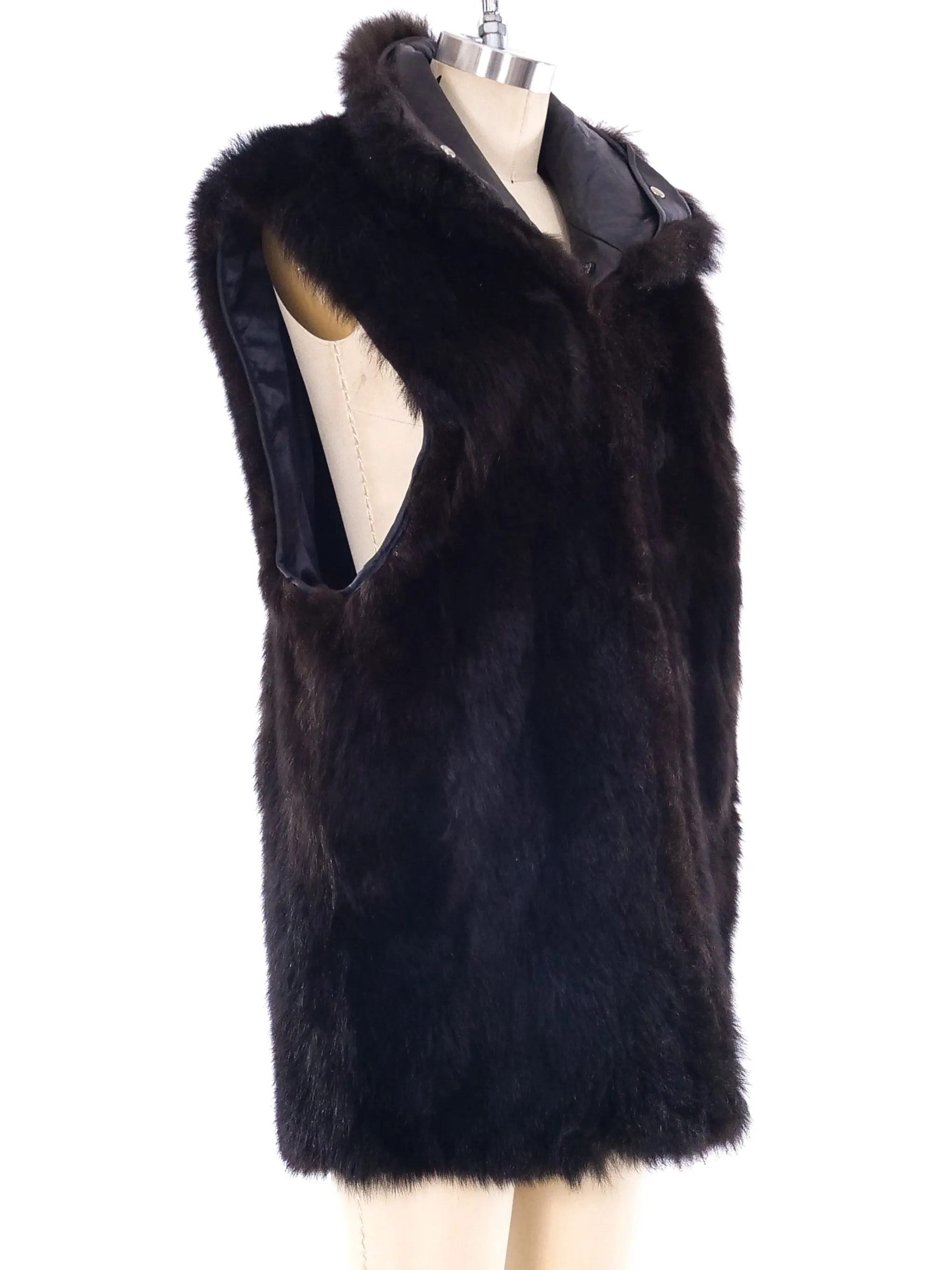 Chocolate Fur Longline Vest