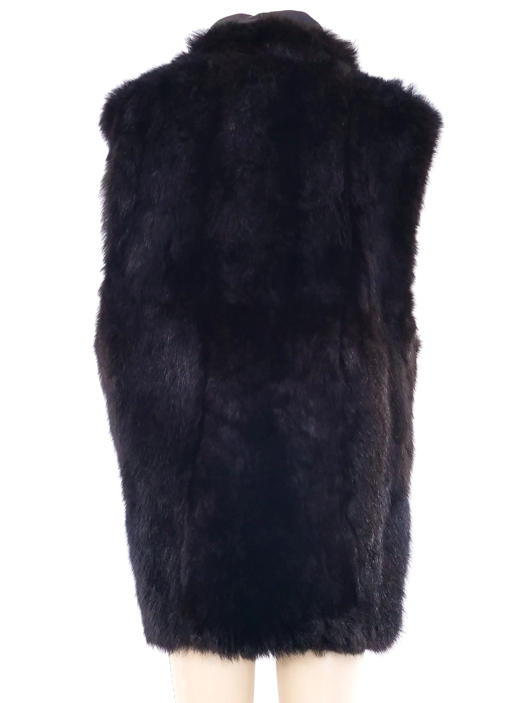 Chocolate Fur Longline Vest