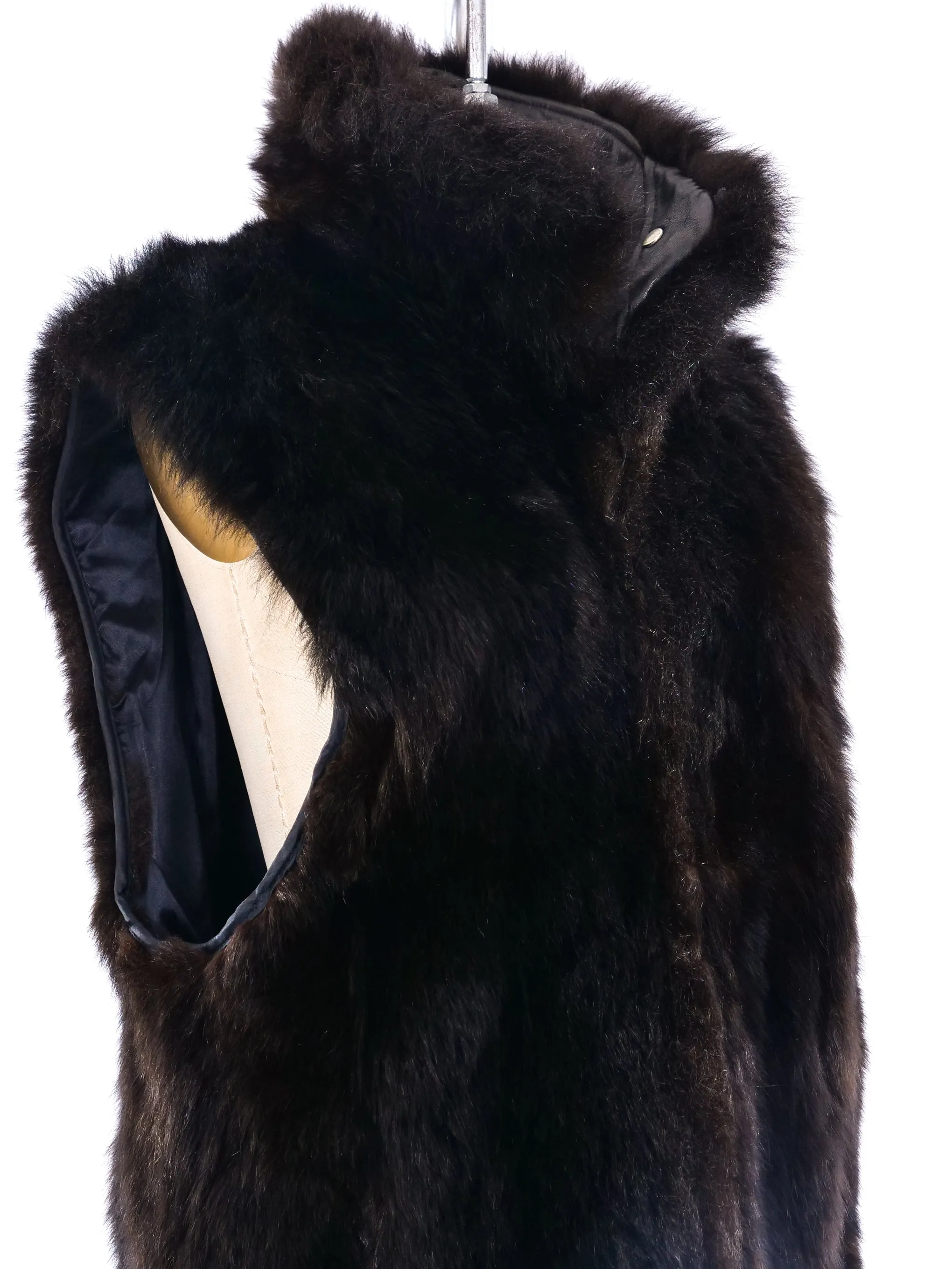 Chocolate Fur Longline Vest