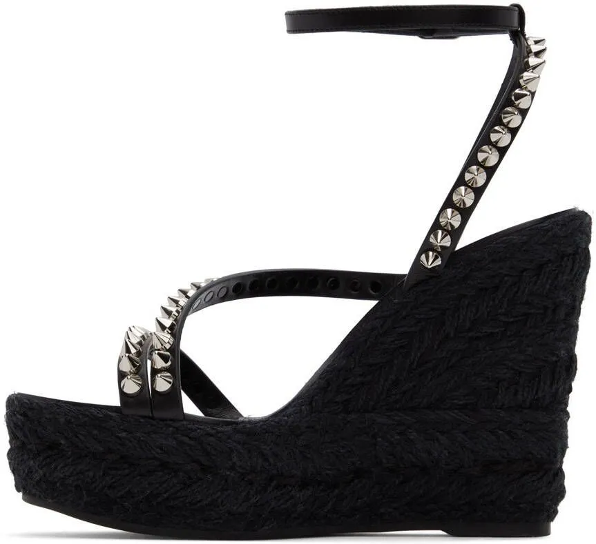 Christian Louboutin Black Mafaldina Zeppa 120 Heeled Sandals