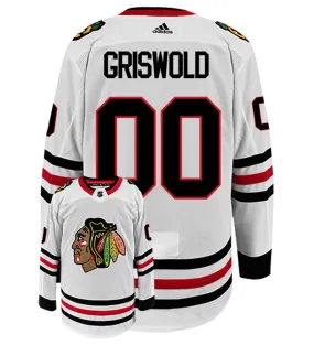 Clark Griswold #00 Chicago Blackhawks Adidas Authentic Away NHL Hockey Jersey     