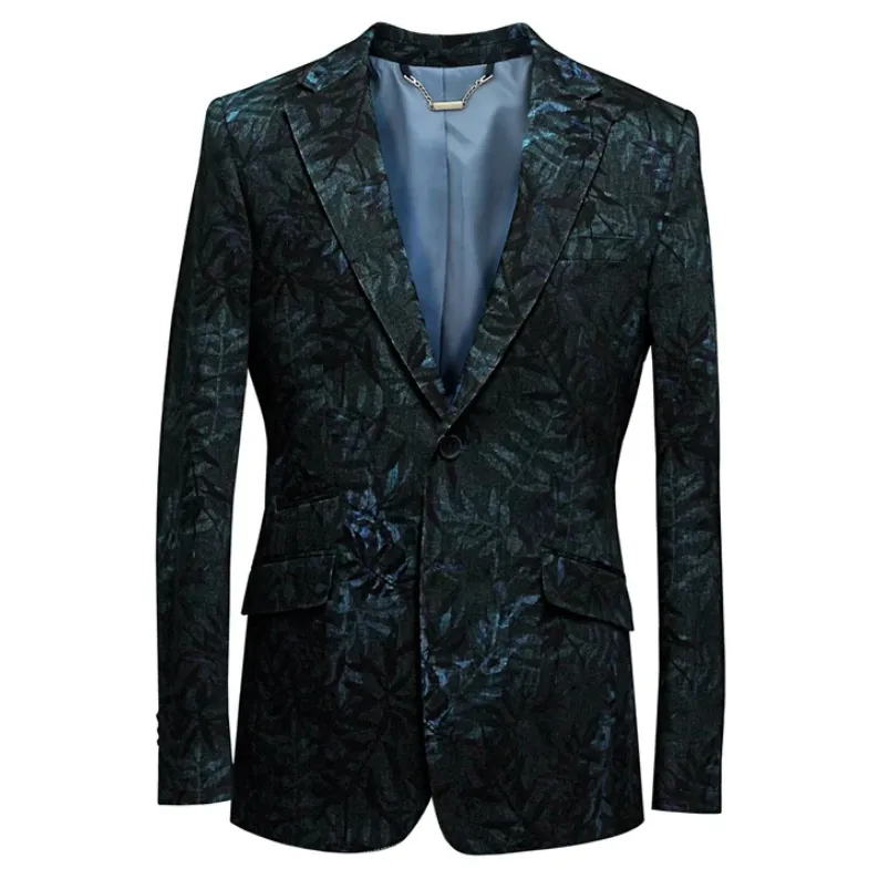 Claudio Lugli Dark Leaves Slim Fit Jacket CL2127 Indigo