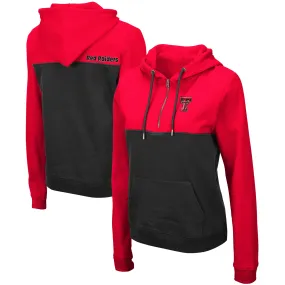 Colosseum Texas Tech Red Raiders Women's Red/Black Aidan Lightweight Half-Zip Hoodie