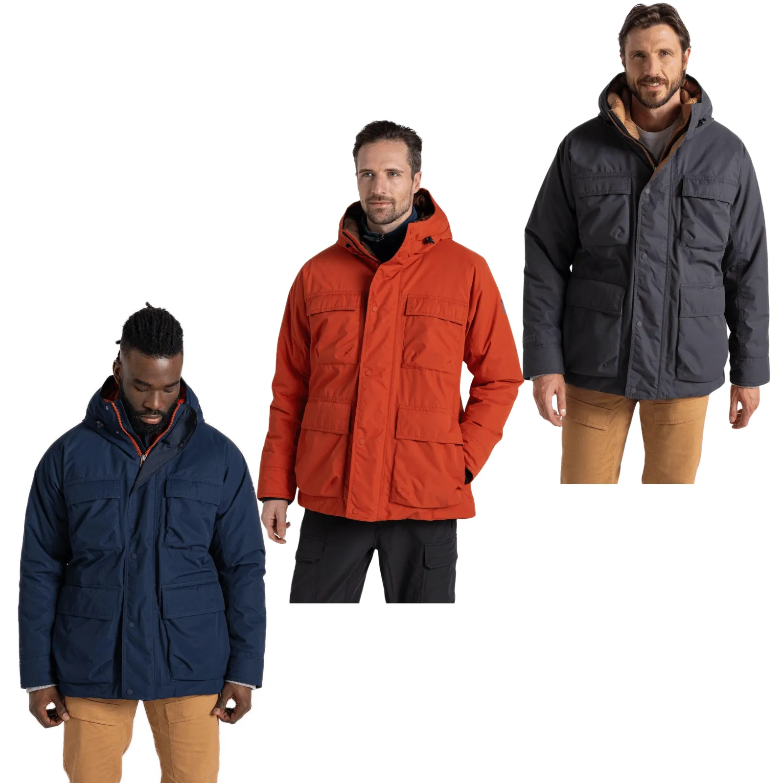 Craghoppers Mens Breckon Waterproof Padded Hooded Jacket