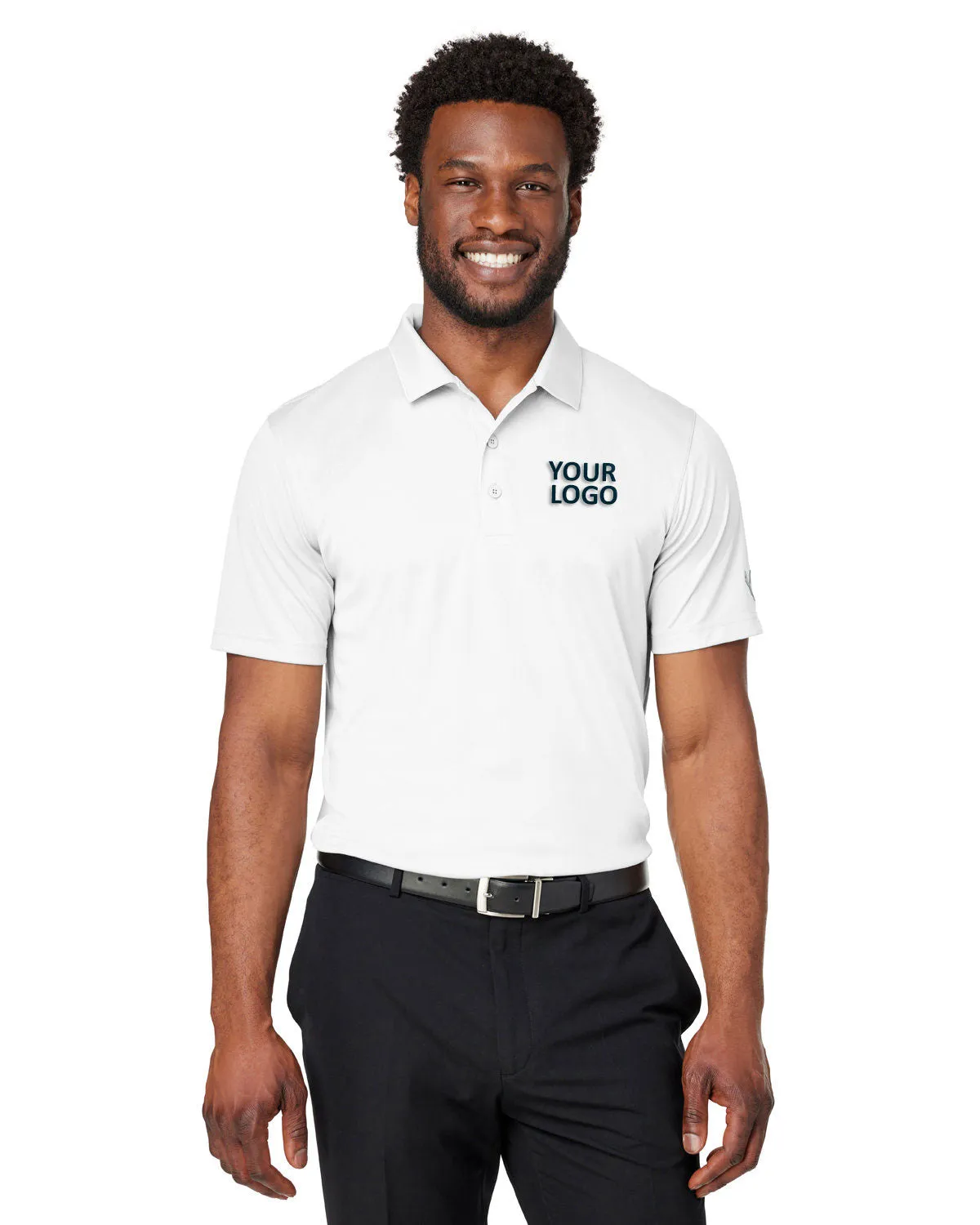 Custom Puma Men's Gamer Golf Polo, Bright White